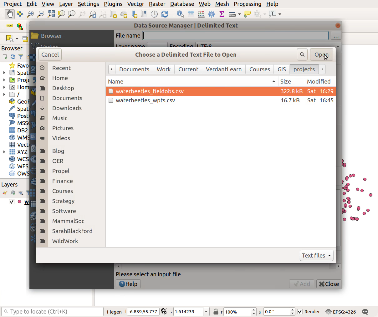 QGIS screenshot: Select file