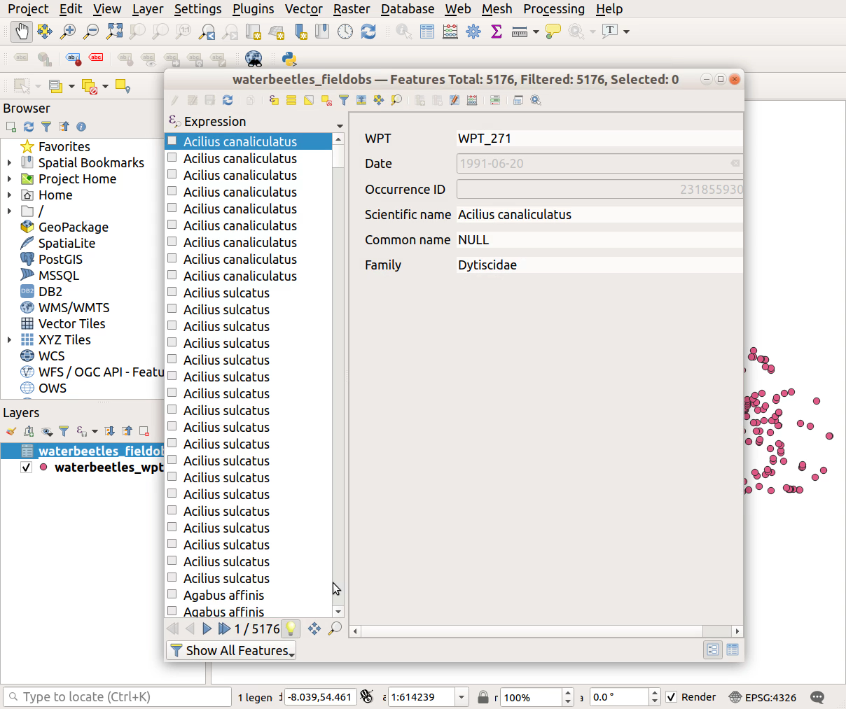 QGIS screenshot: Save features