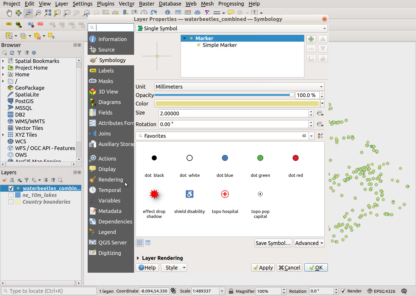 QGIS screenshot: Symbology tab